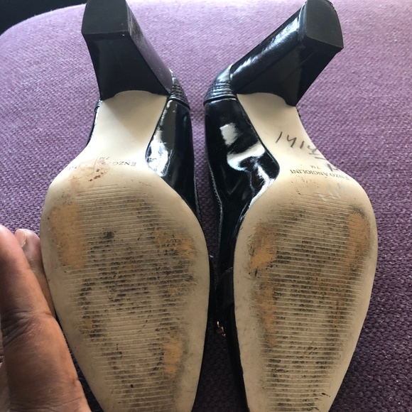 Enzo Angiolini Patent Leather pump with Block Heel - Picture 4 of 8